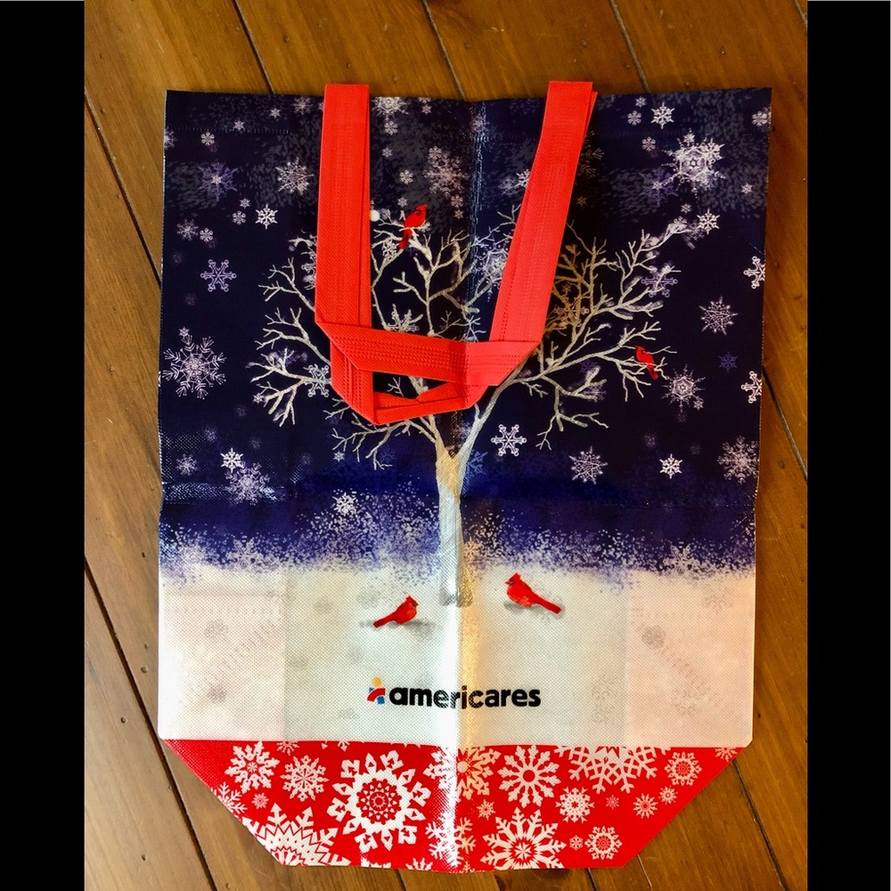 Reusable Tote Bag, Winter Scene, Snow, Birds, Tree, * New